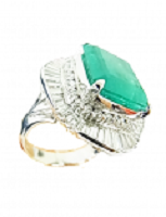 エメラルド付きプラチナリング