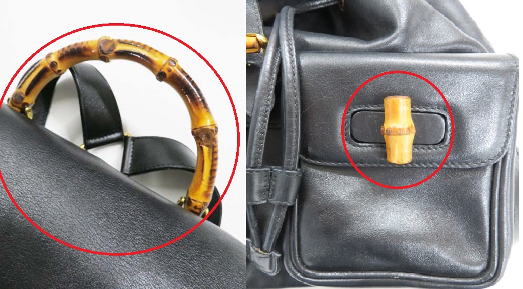 グッチ バンブーのバックパック リュック 竹部分